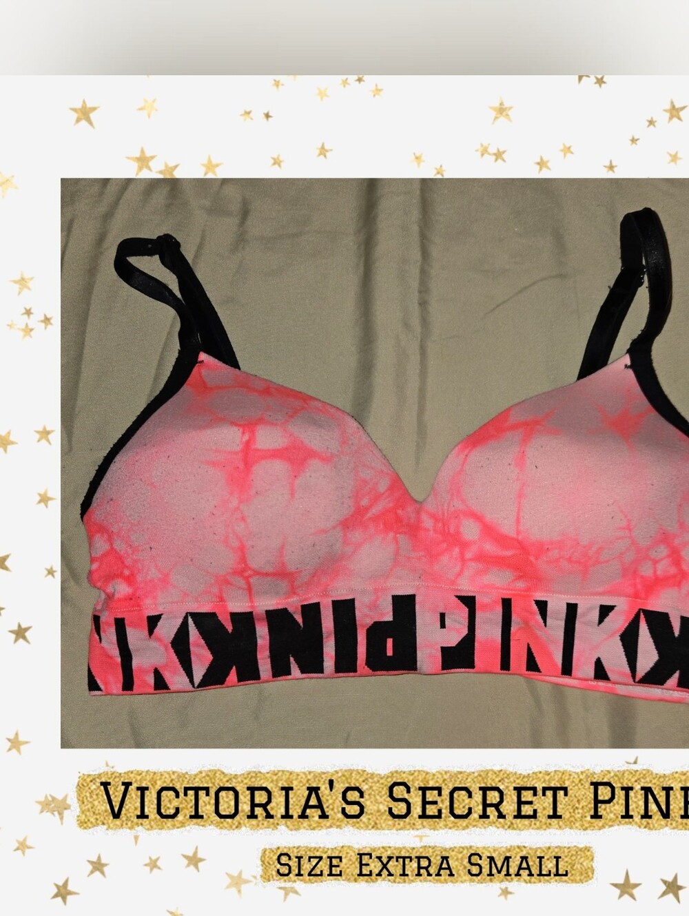 PINK Victoria's Secret Neon Pink Push-Up Wireless Bra Sz XS